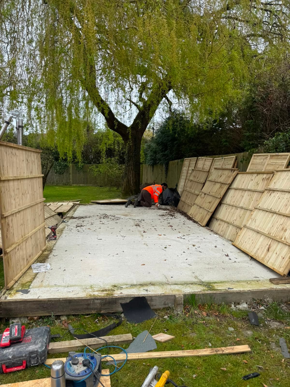 The level shed base prepared and ready for the build