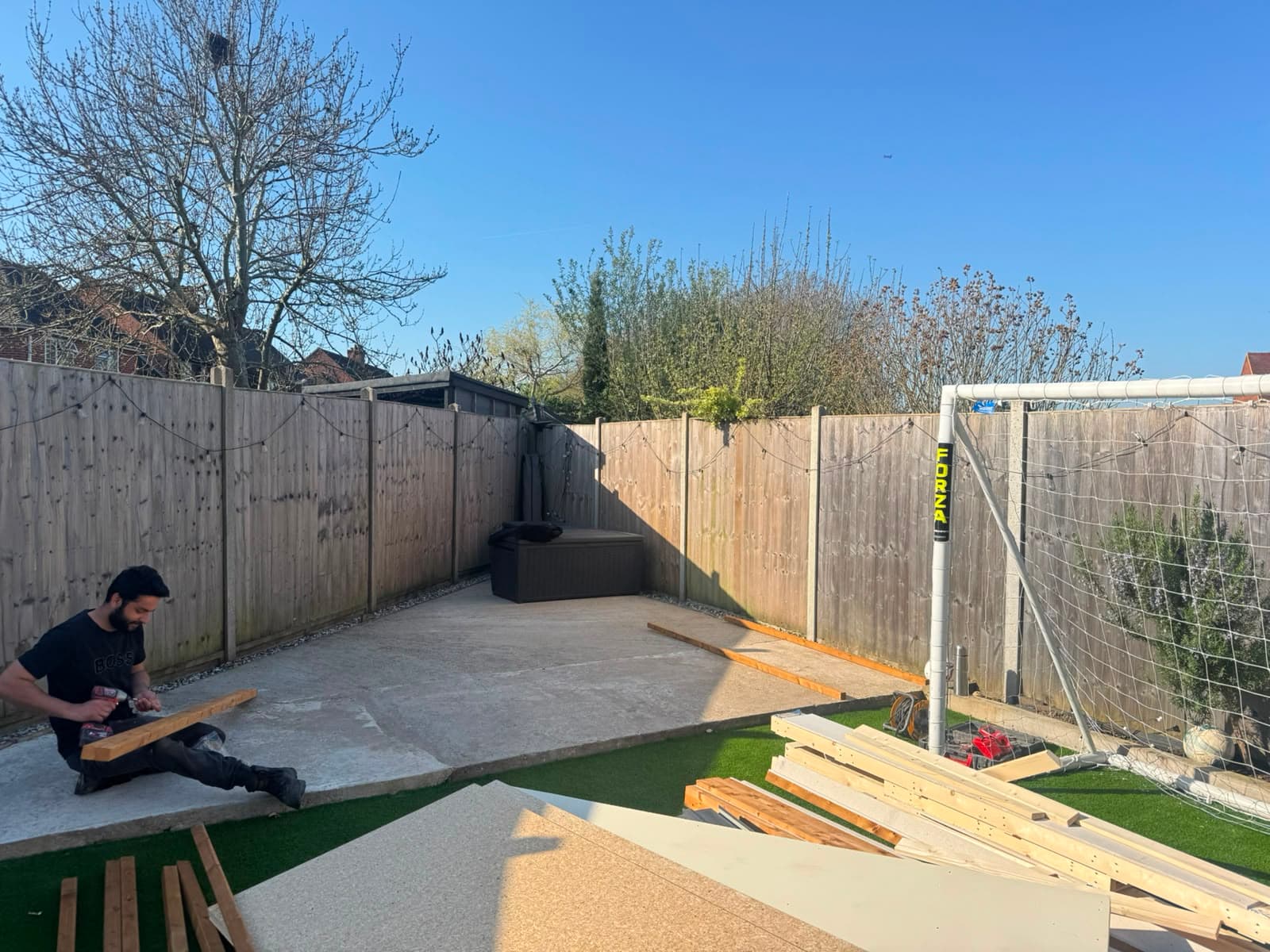 The chosen spot in the garden before installation